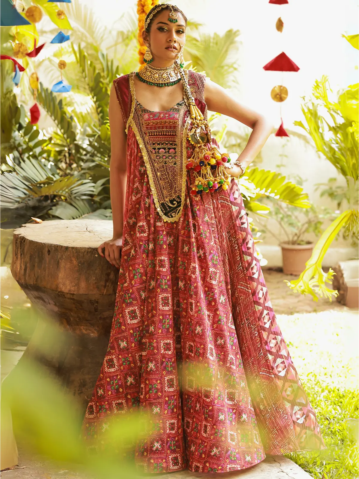 Phulkari Print Gown Right