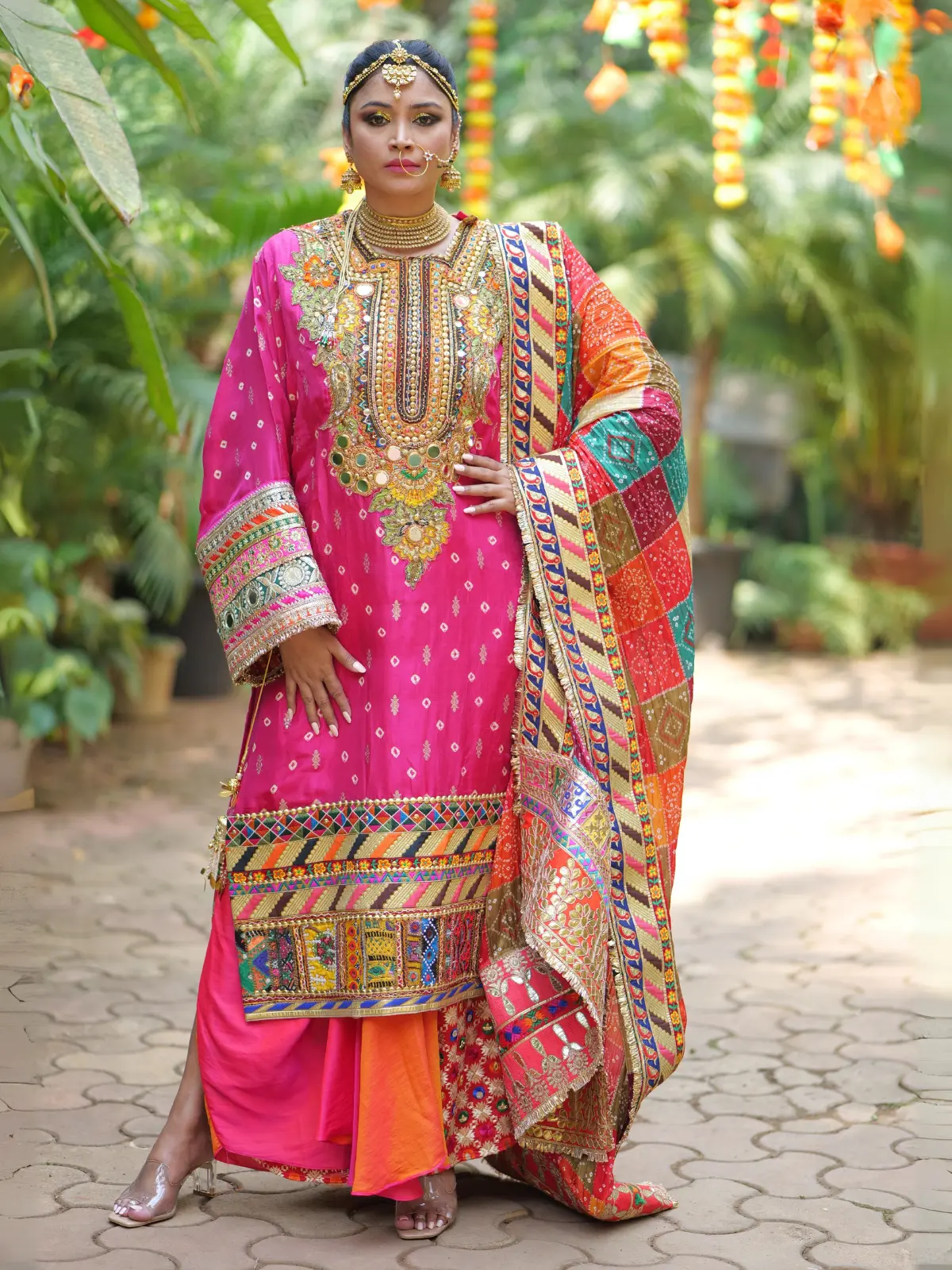 Afgani Suit with Drape Pyjama Front