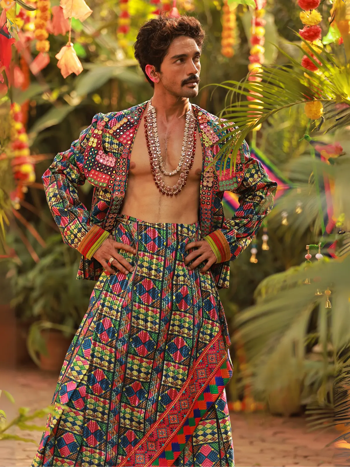 Bolero Jacket with Boho Pants Side