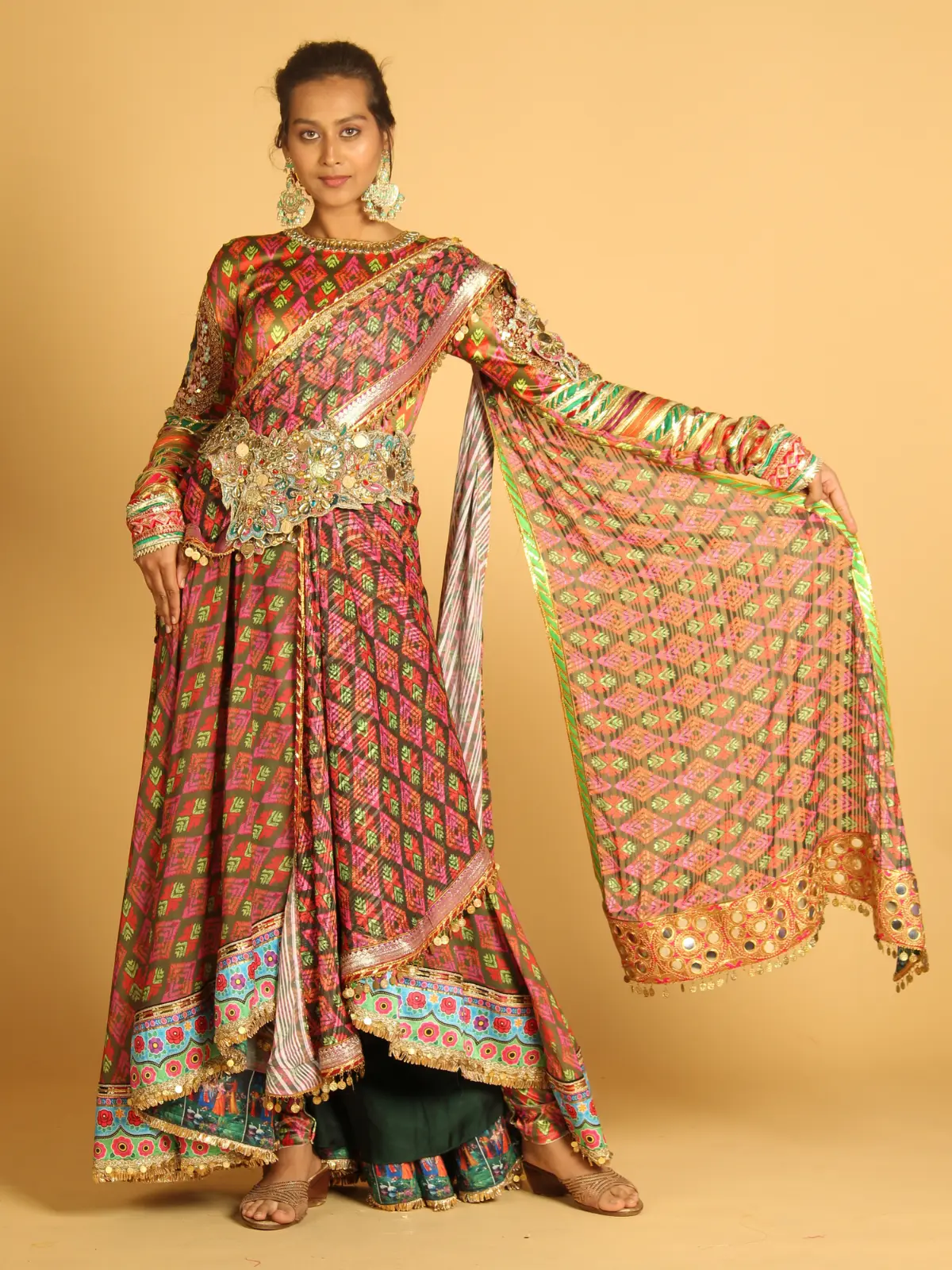 Brown Anarkali Front