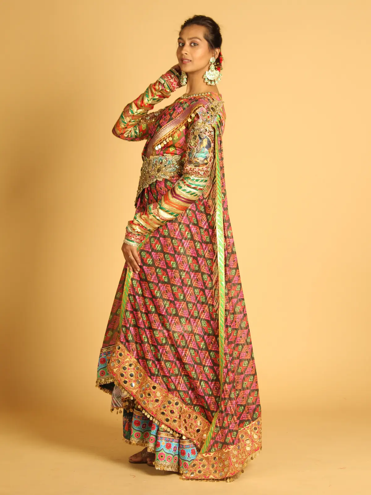 Brown Anarkali Side