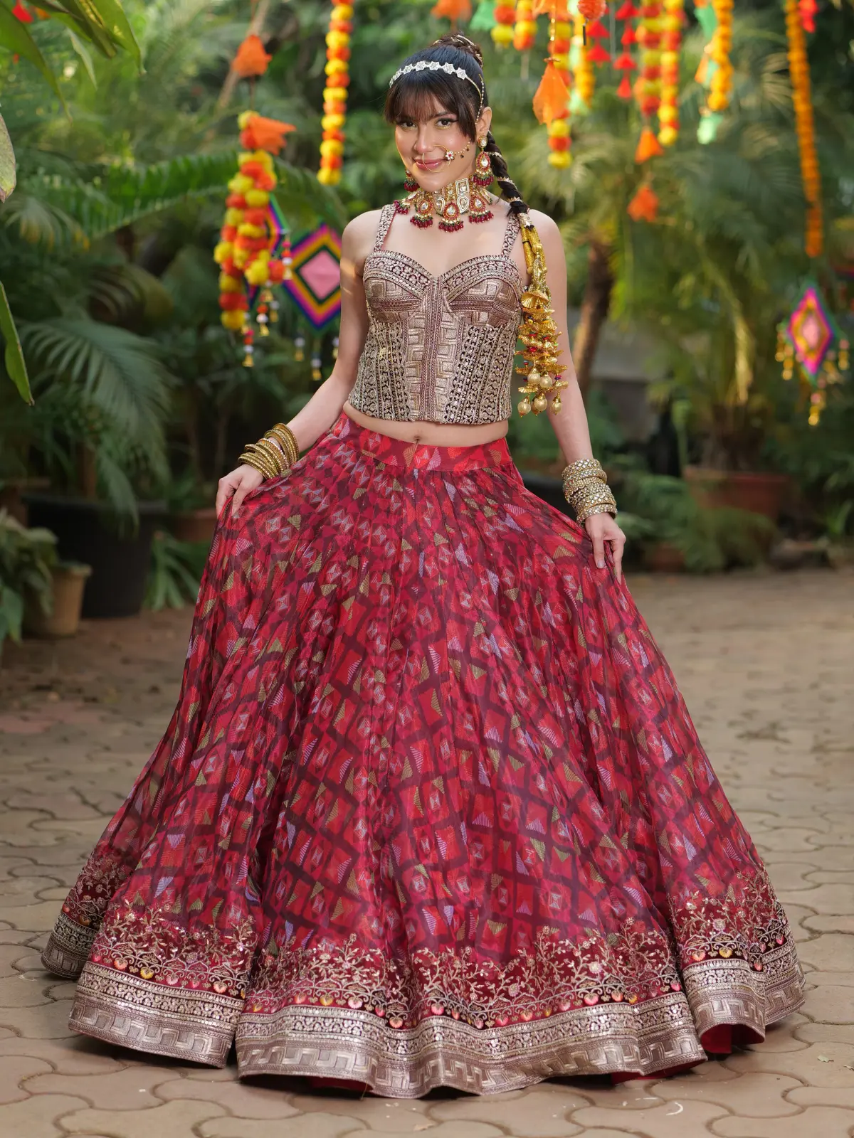Corsette with Lehenga Front