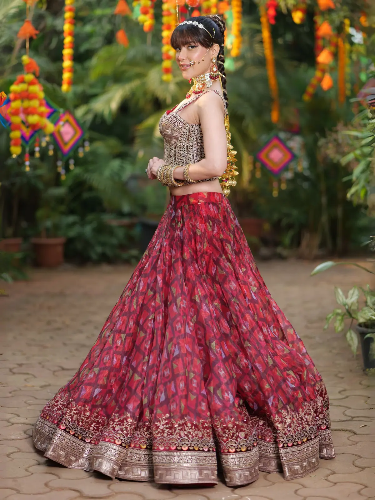 Corsette with Lehenga Side