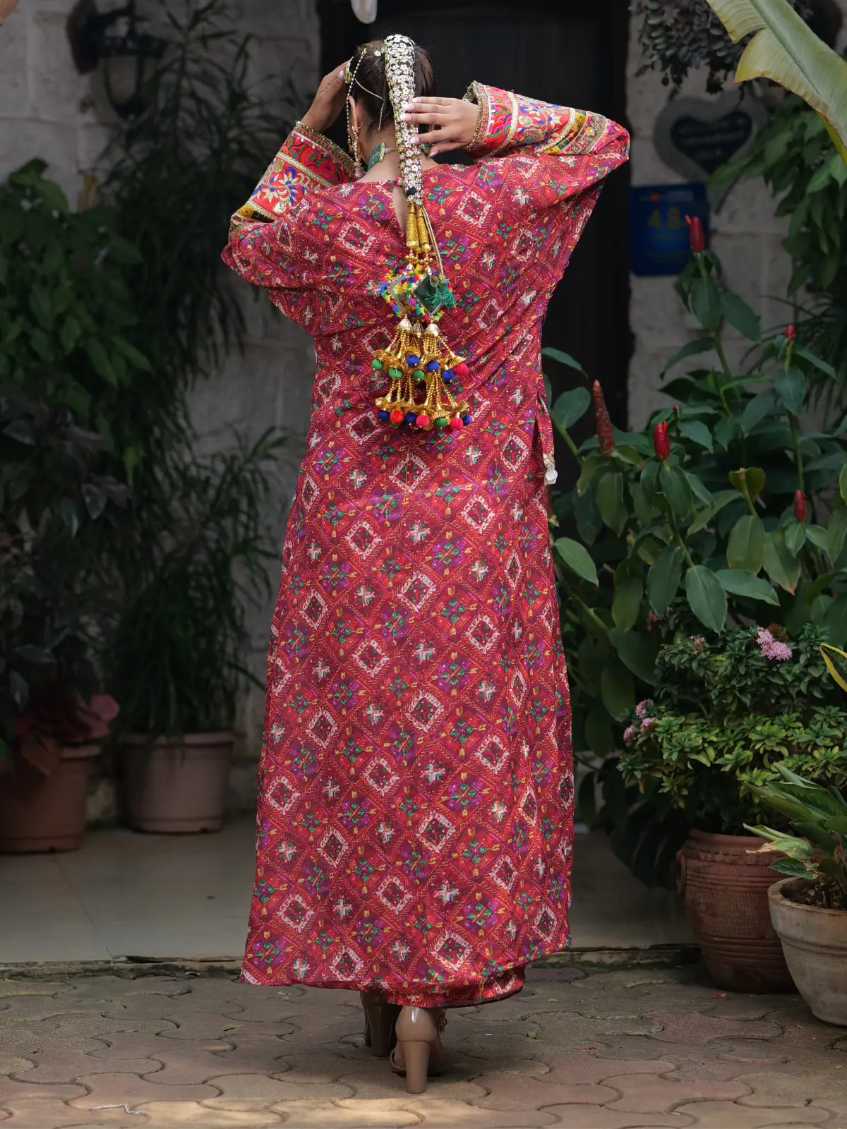 Dhoti Skirt with Short Kurta Back