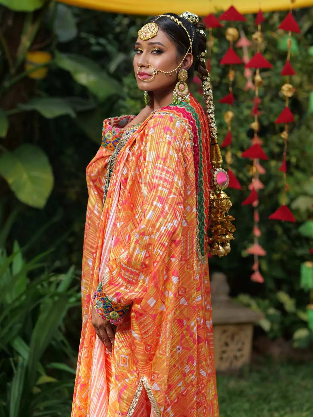 Dramatic Drape Kaftan with Pants Side