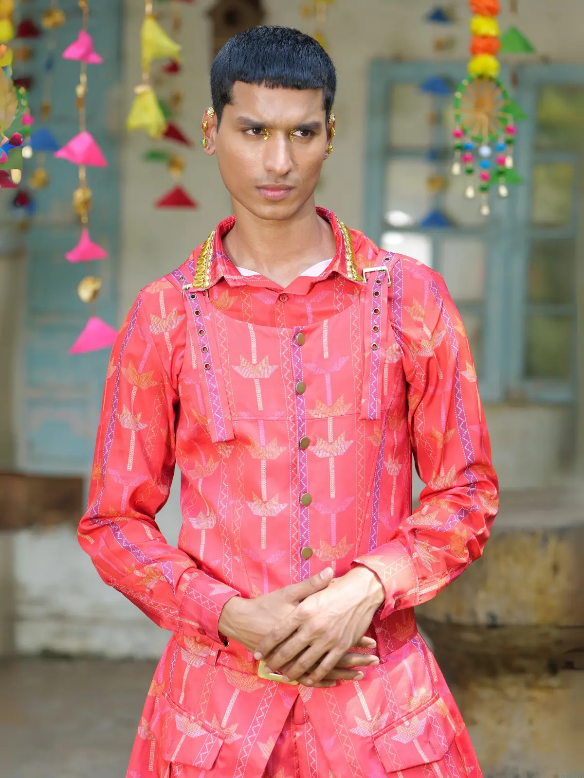 Dungri Jumpsuit with Shirt Back