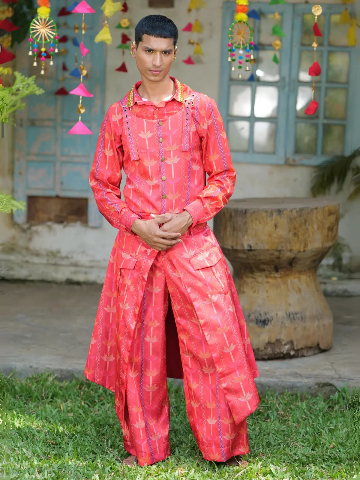 Dungri Jumpsuit with Shirt Side