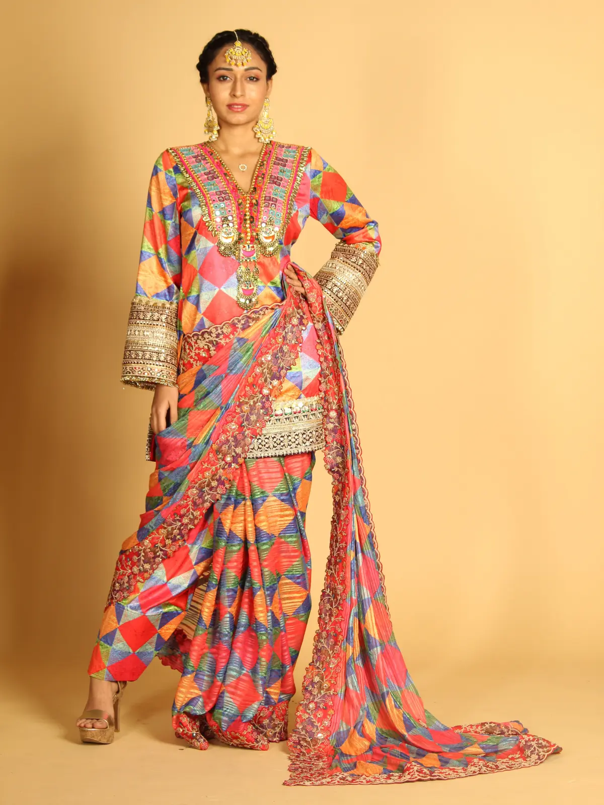 Farsi Salwar with Kurta and Dupatta Front