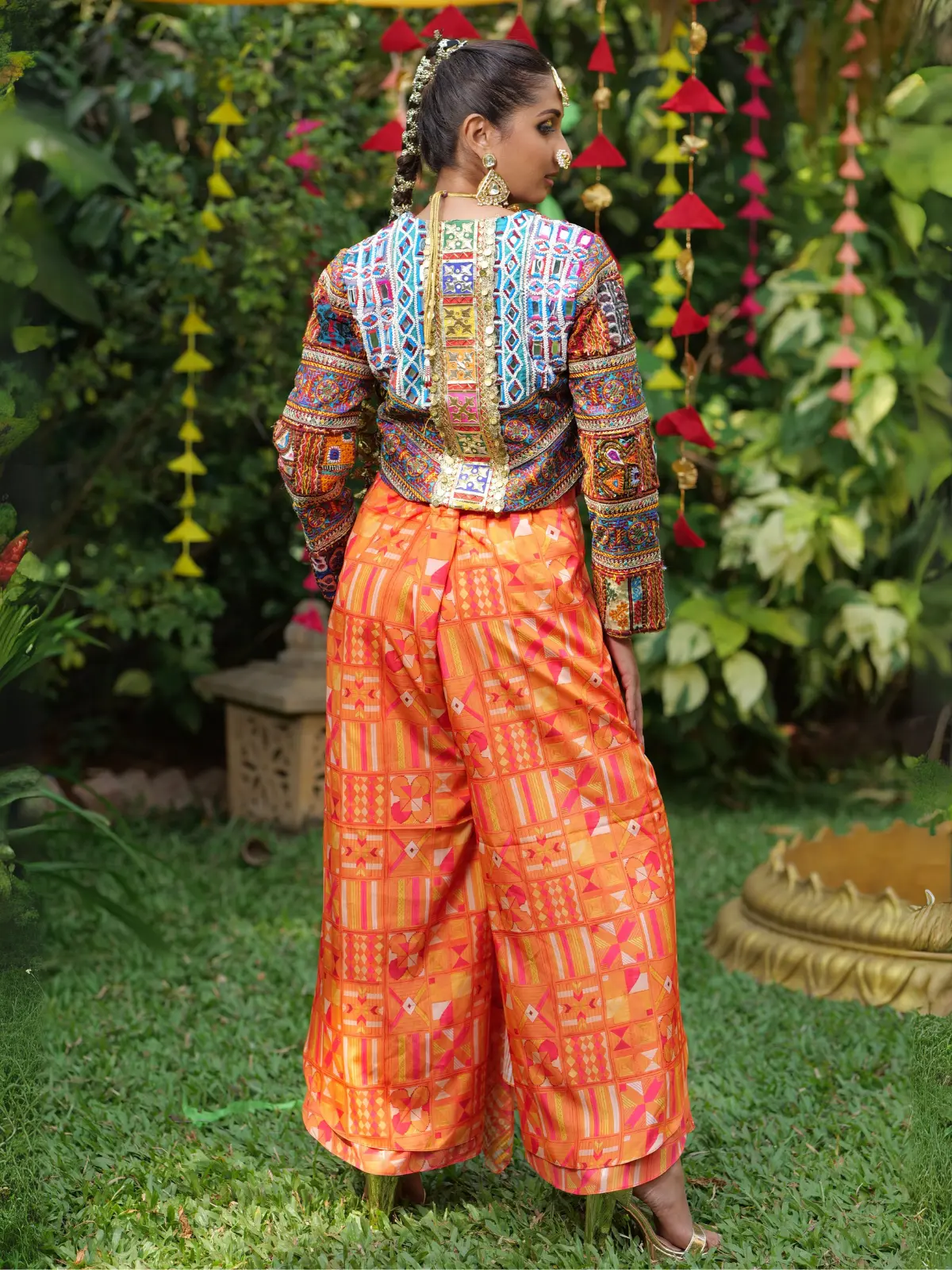 Jacket with Dramatic Drape Pants Back