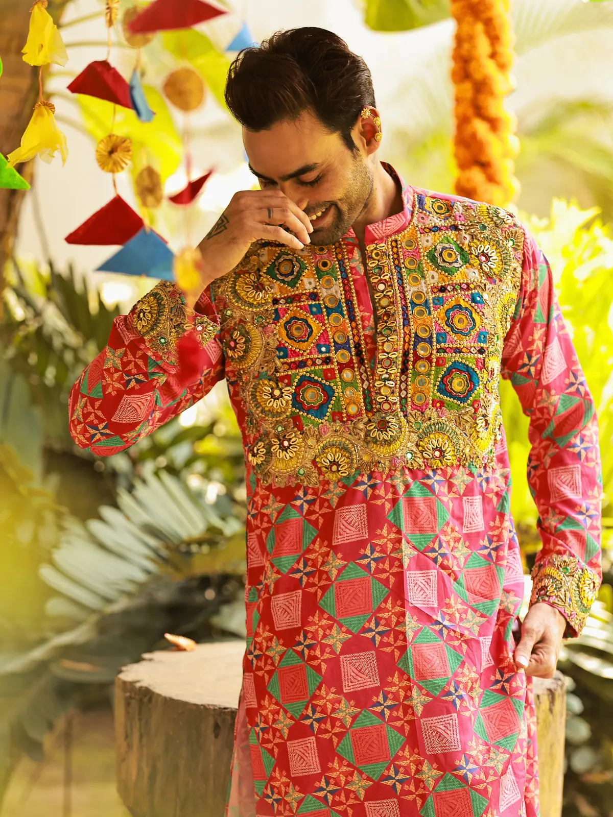 Phulkari Pyjama Kurta Down