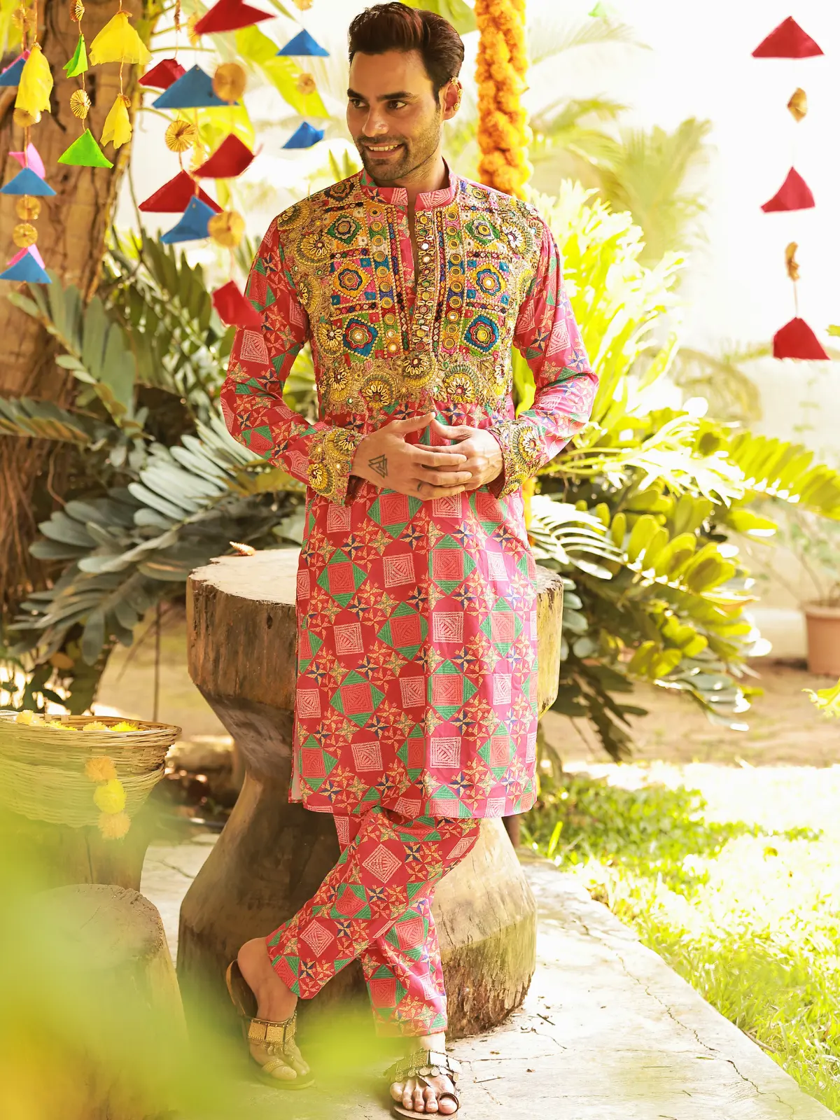 Phulkari Pyjama Kurta Right