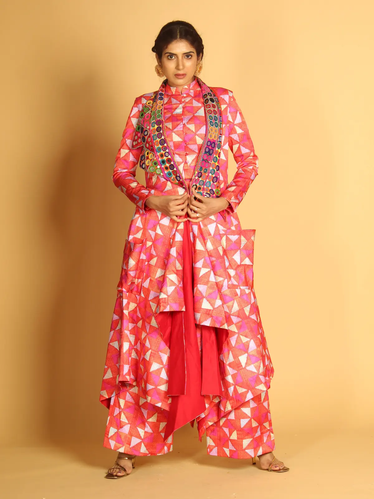 Ruffle Jacket with Straight Pant