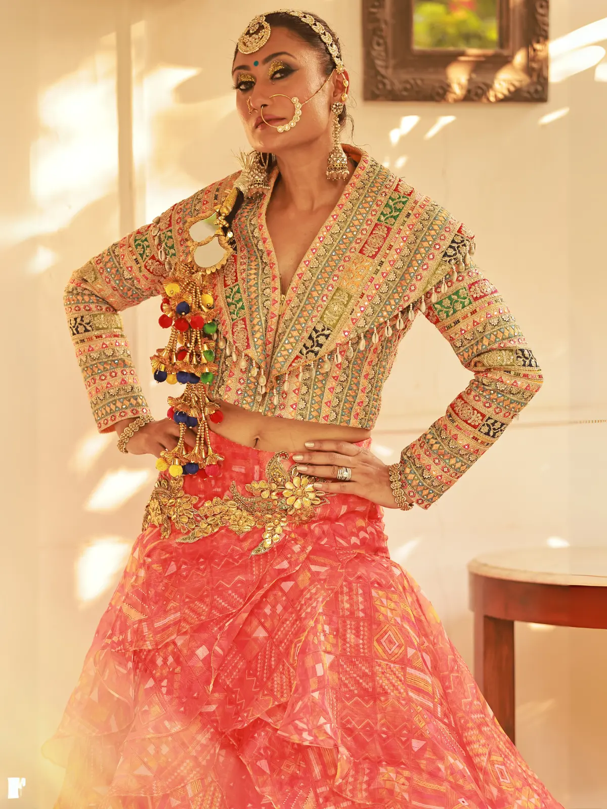 Ruffle Skirt with Bolero Jacket Back