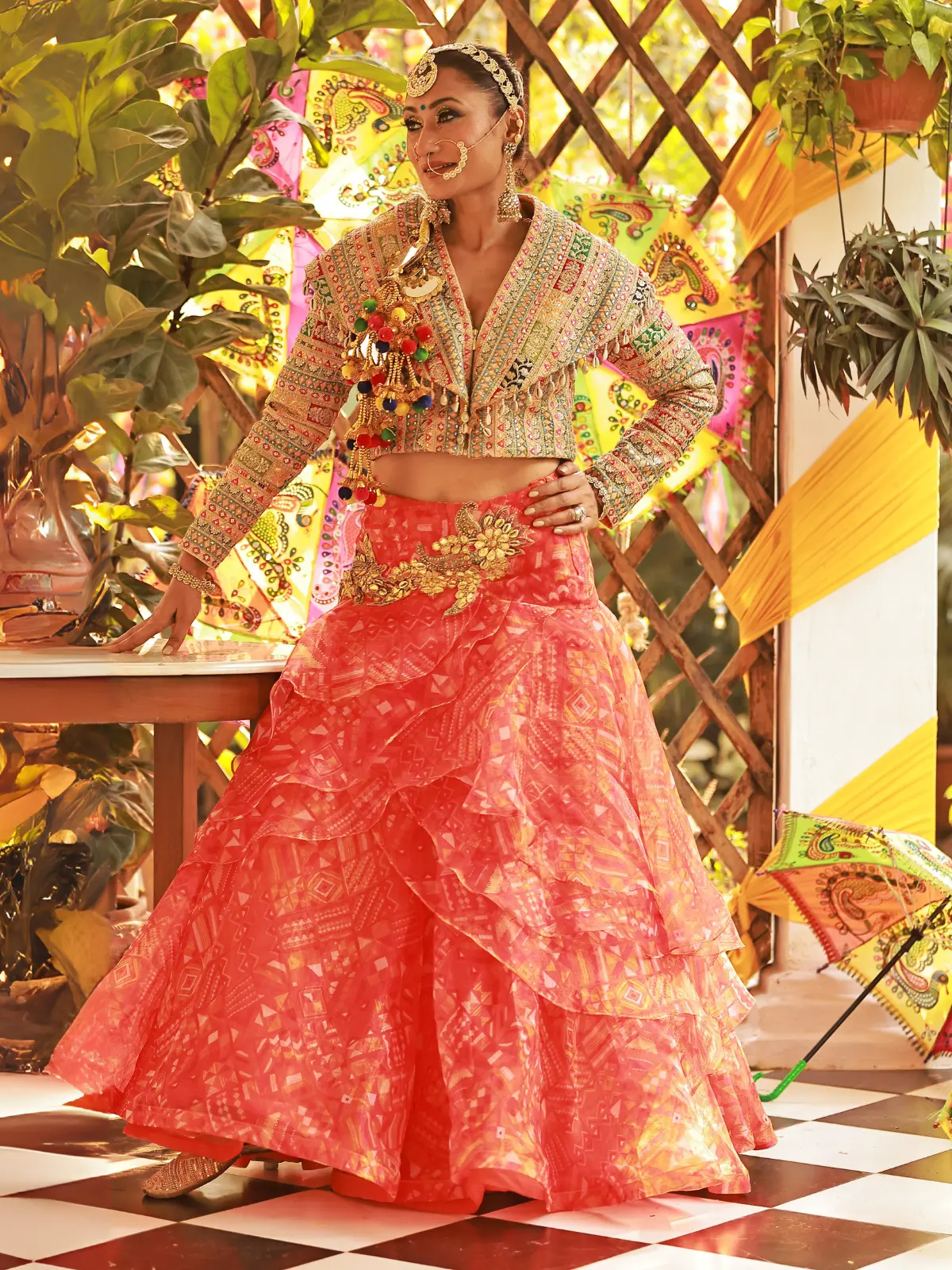 Ruffle Skirt with Bolero Jacket Side