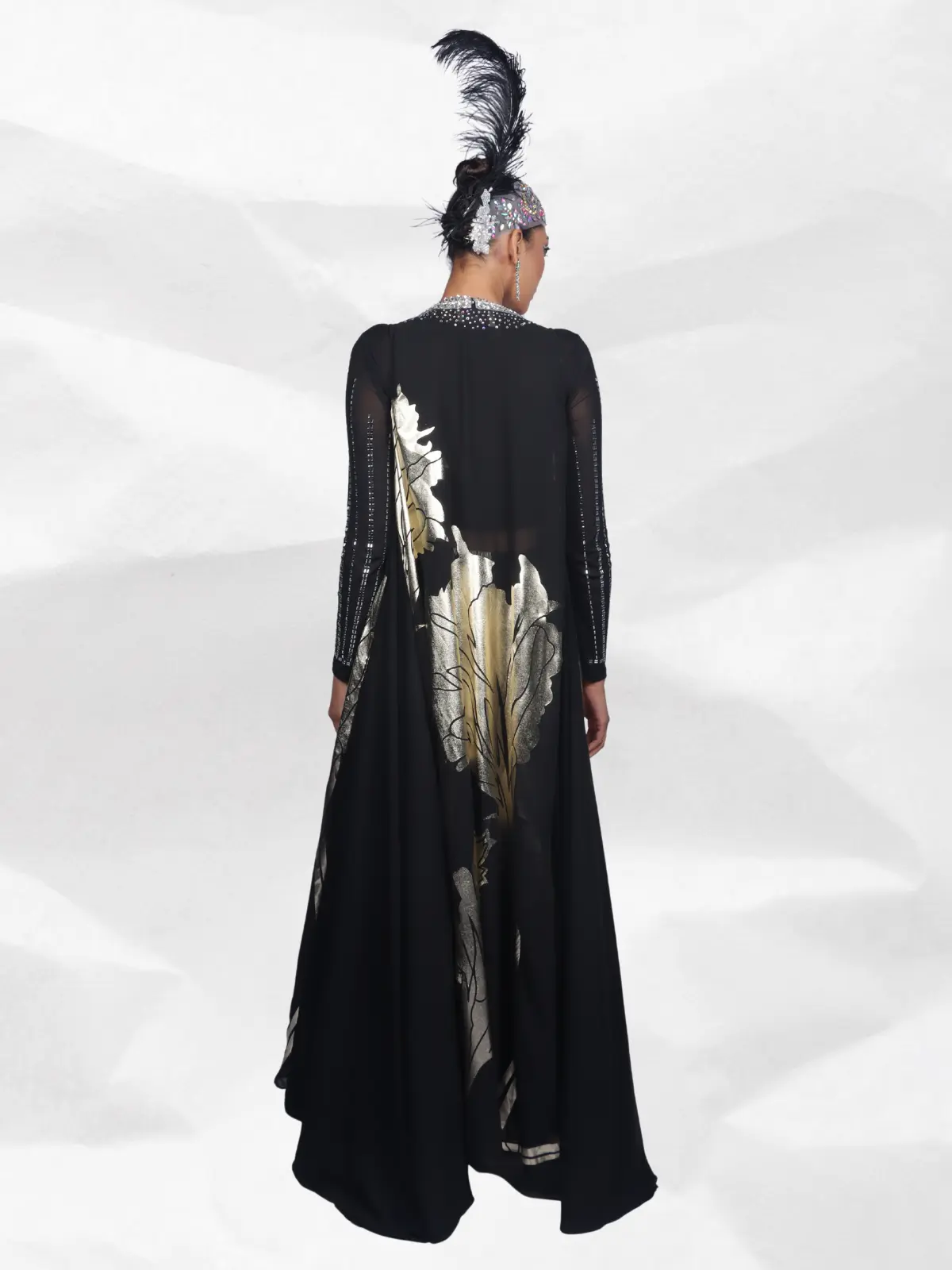 Divided Culottes with Crystal Cape Back