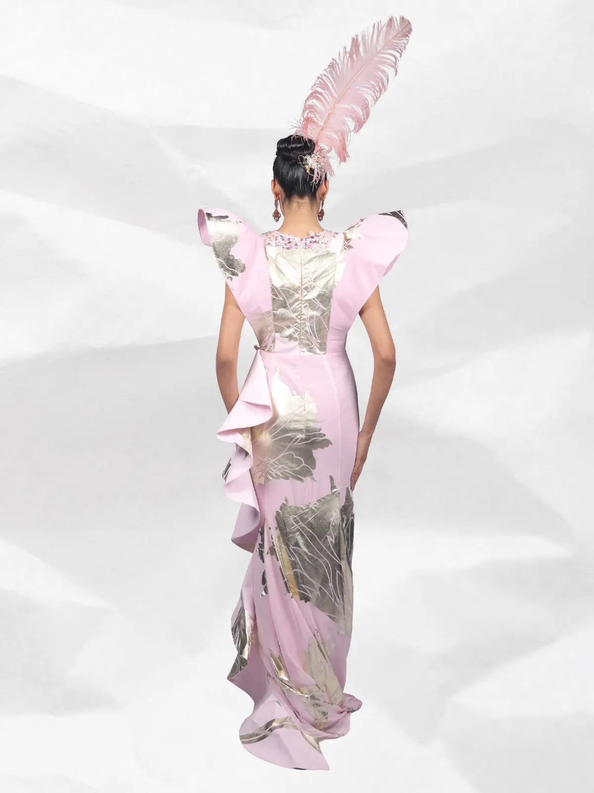 Ruffle Long Dress Back