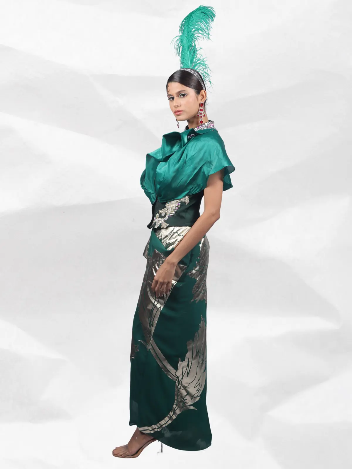 Serong Skirt with Ruffle Side