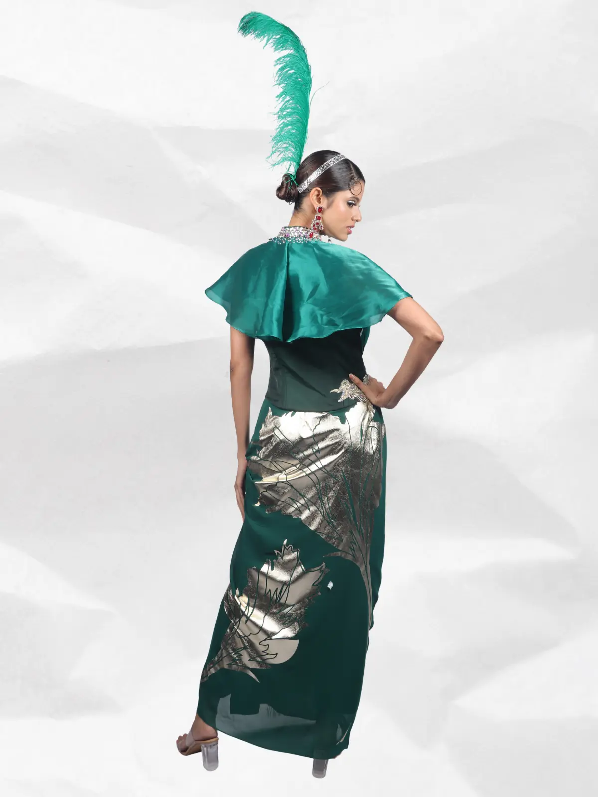 Serong Skirt with Ruffle Top Back