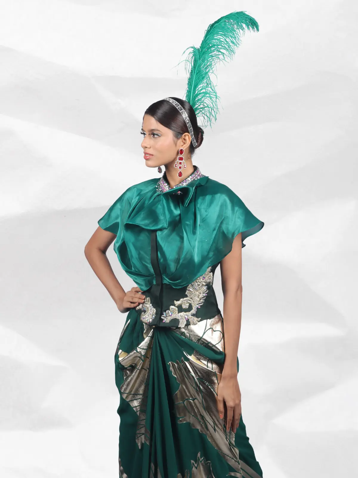 Serong Skirt with Ruffle Top Close