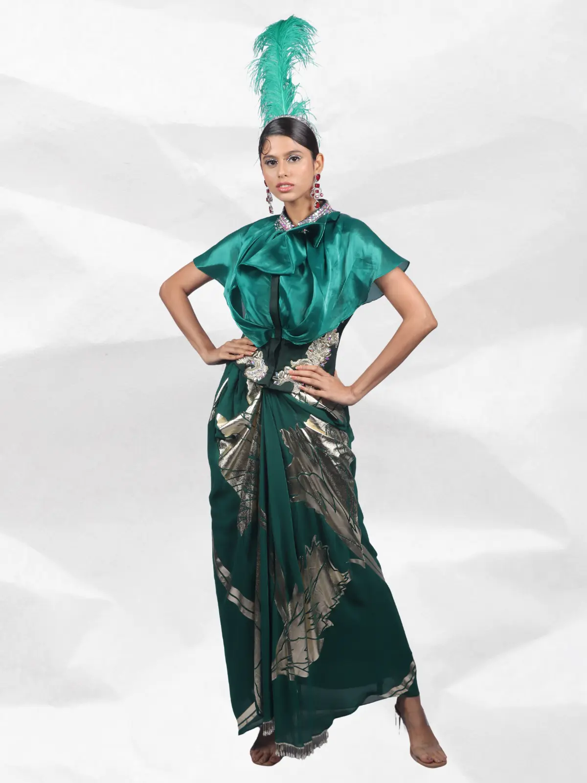 Serong Skirt with Ruffle Top Front