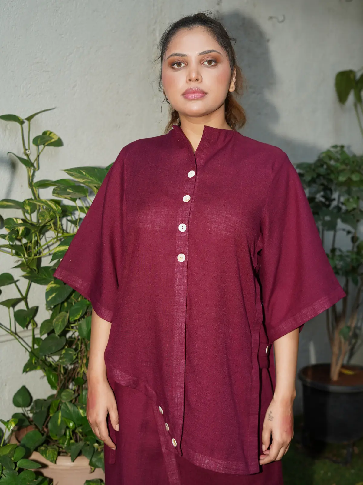 Burgundy Ease Kurta Set - Image 5