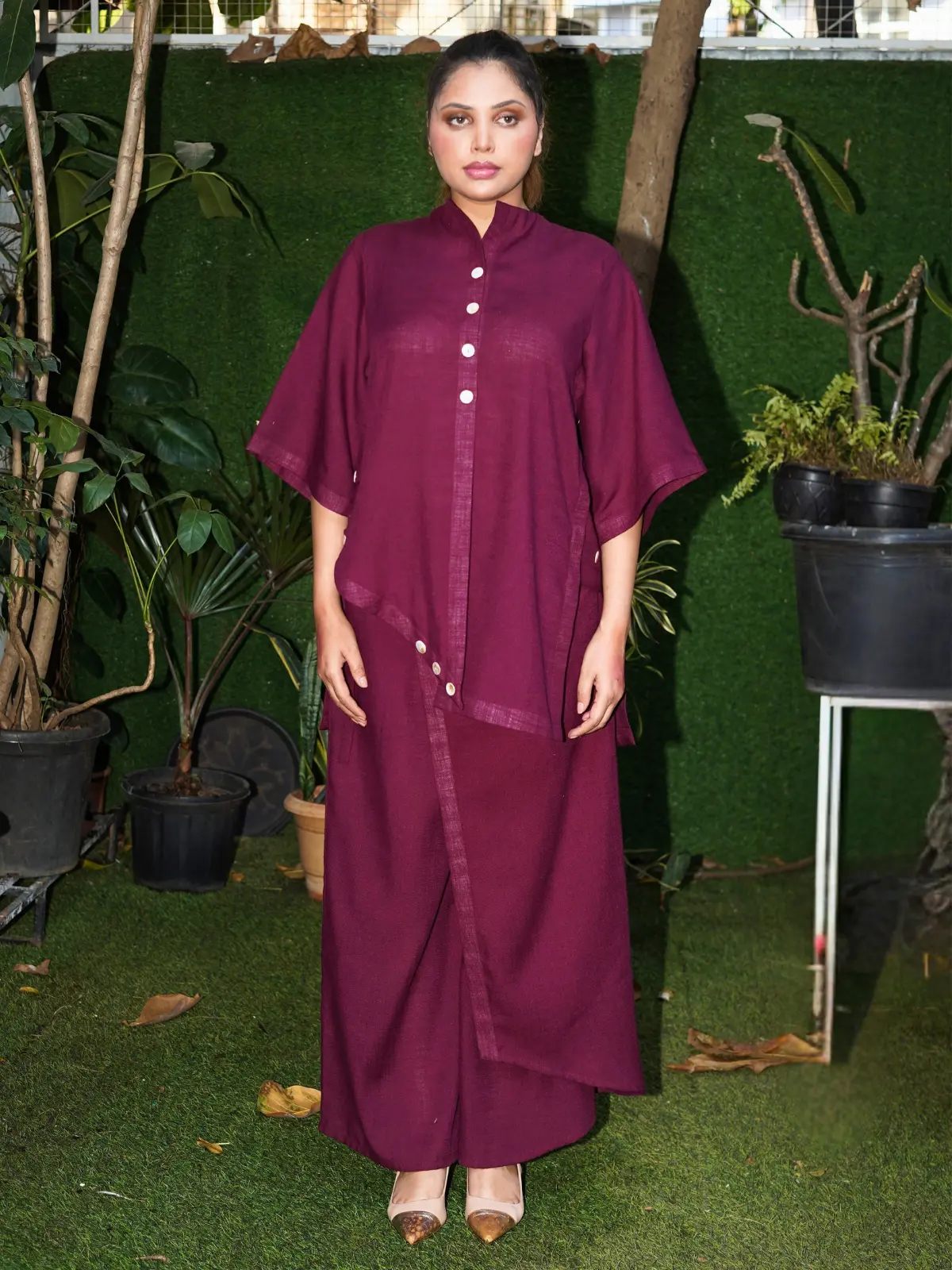 Burgundy Ease Kurta Set