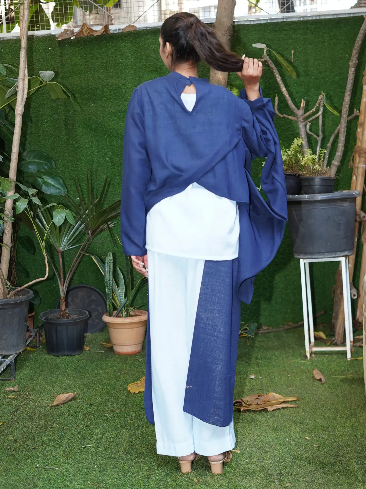 Turquoise Drape Ensemble - Image 4