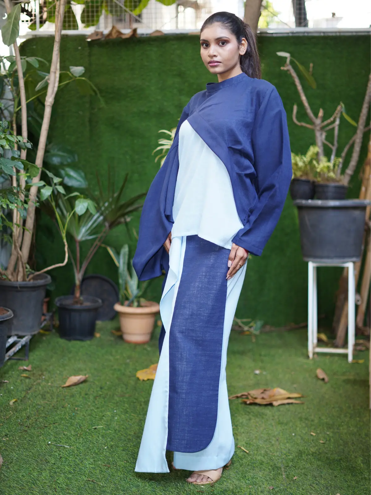 Turquoise Drape Ensemble