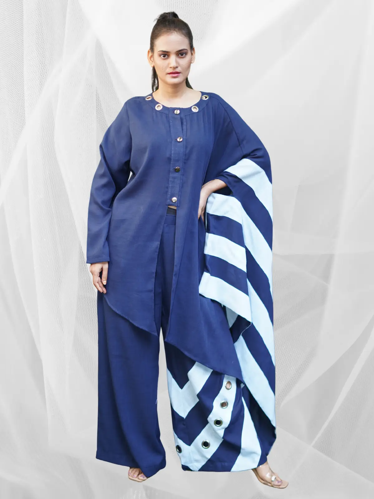 Blue Monarch Drape Set