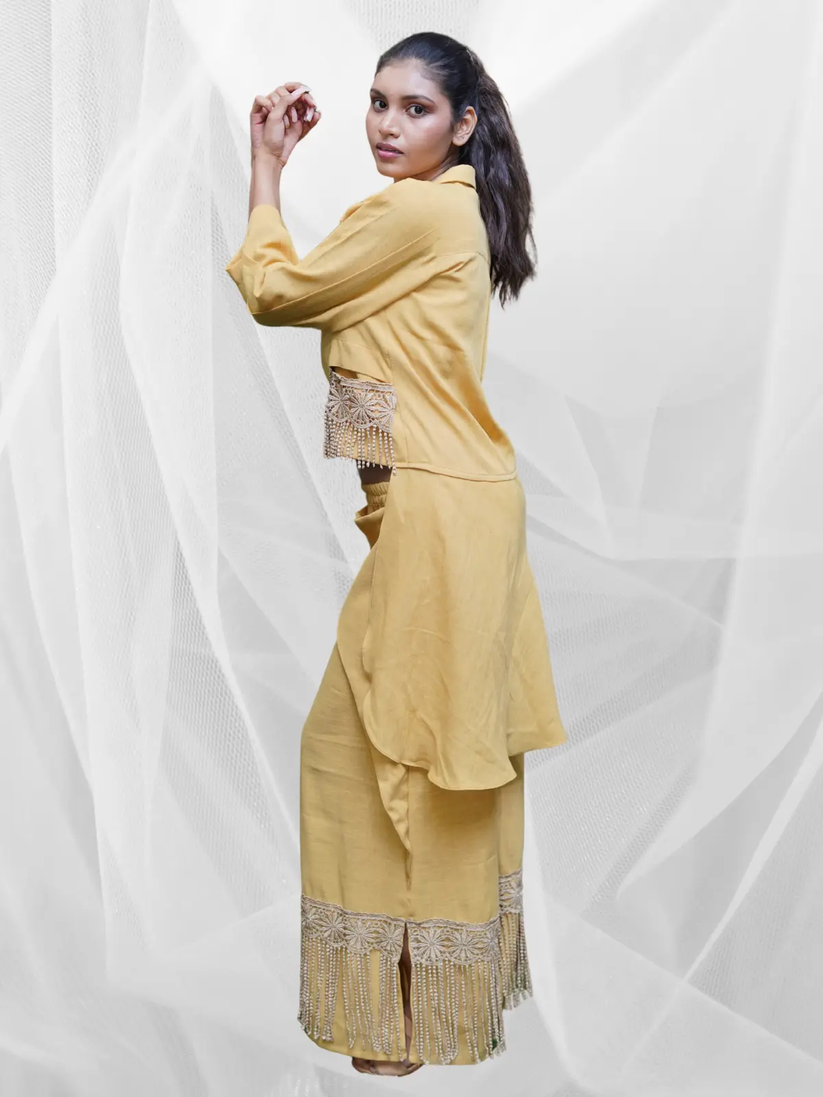 Mustard Lace Flow Set - Image 3