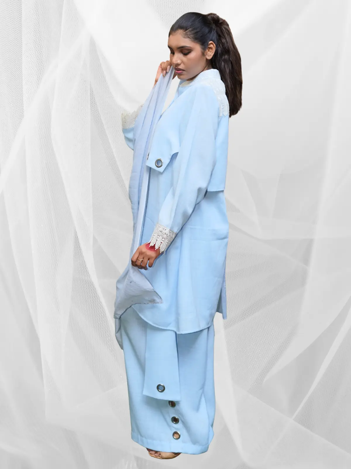 Powder Blue Grace Kurta Set - Image 3