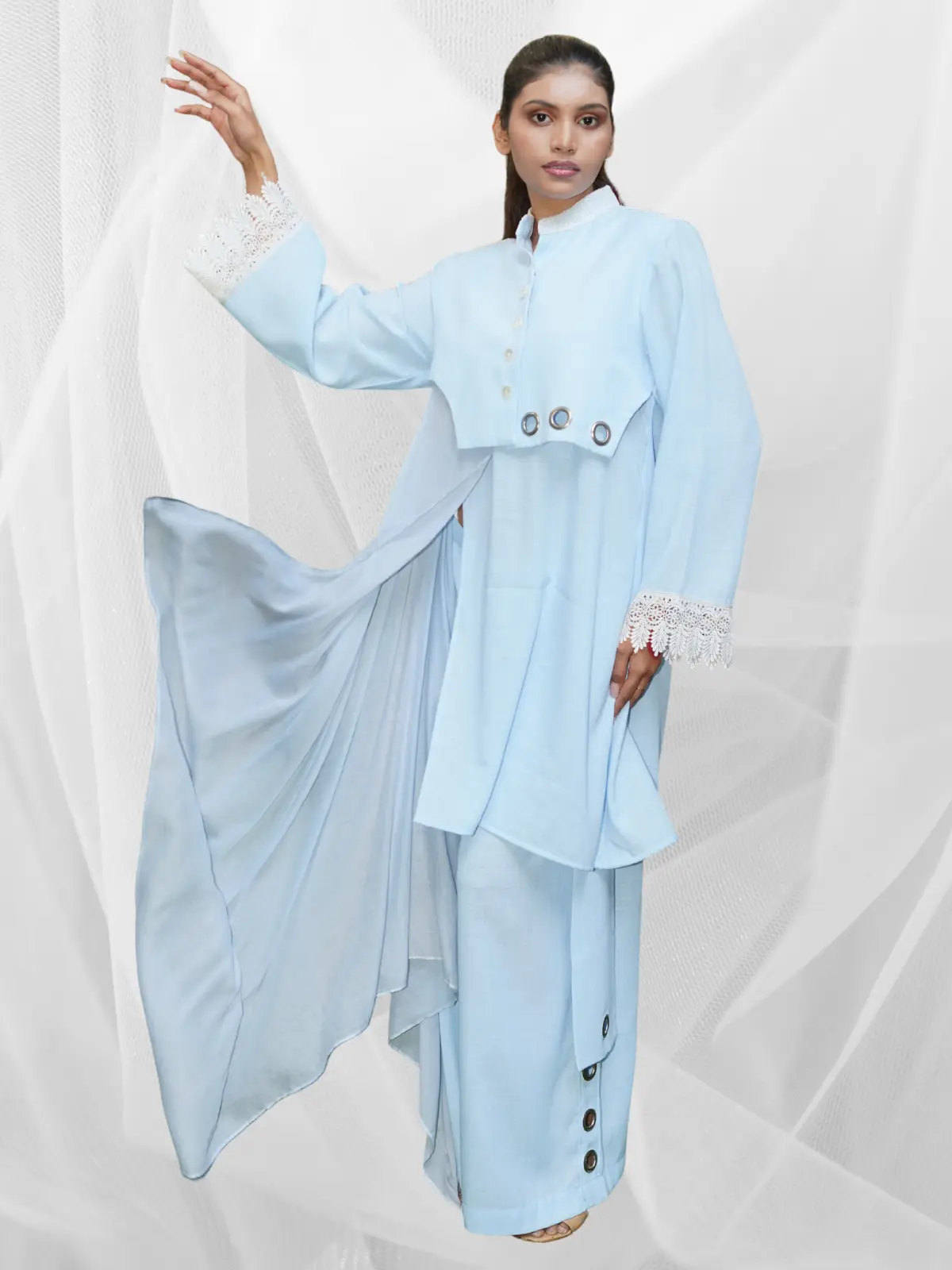 Powder Blue Grace Kurta Set - Image 2